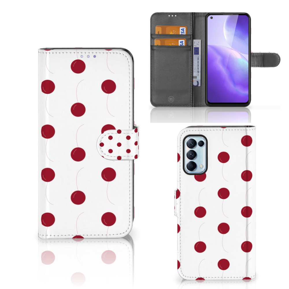 OPPO Find X3 Lite Book Cover Cherries
