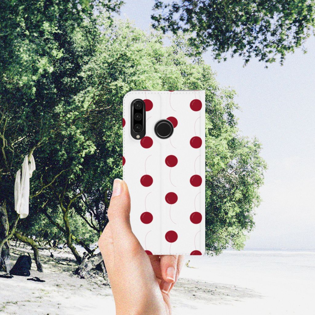 Huawei P30 Lite New Edition Flip Style Cover Cherries