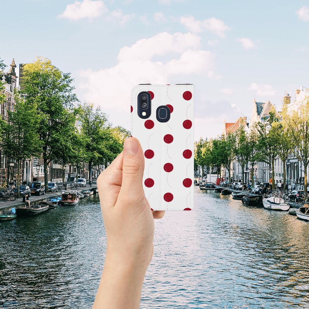 Samsung Galaxy A40 Flip Style Cover Cherries