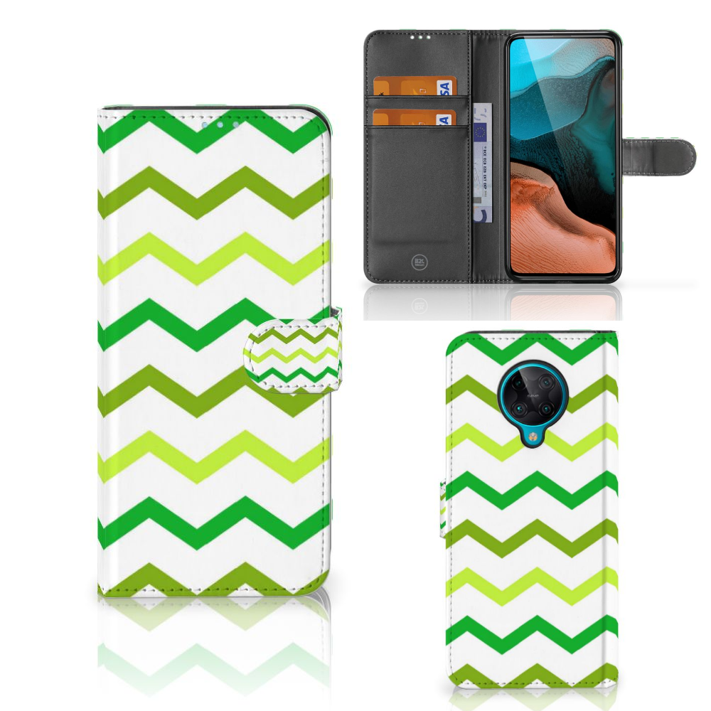 Xiaomi Poco F2 Pro Telefoon Hoesje Zigzag Groen
