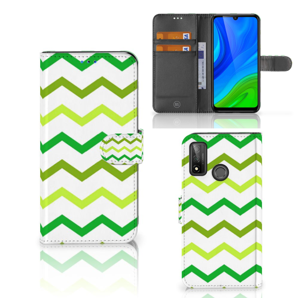Huawei P Smart 2020 Telefoon Hoesje Zigzag Groen