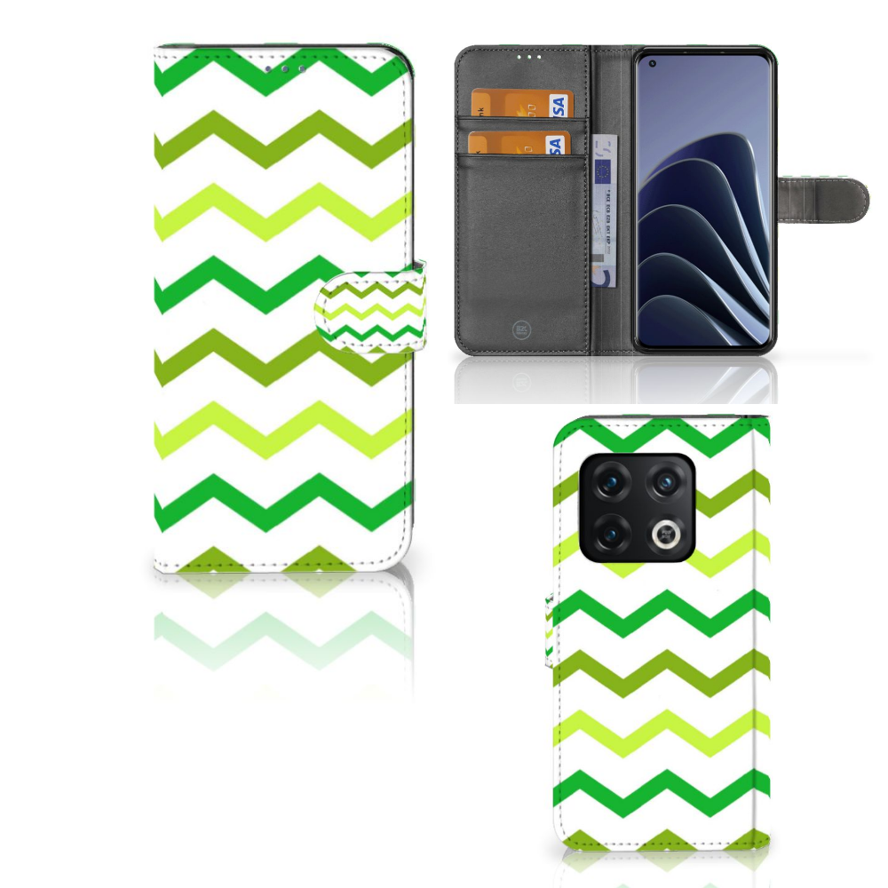 OnePlus 10 Pro Telefoon Hoesje Zigzag Groen