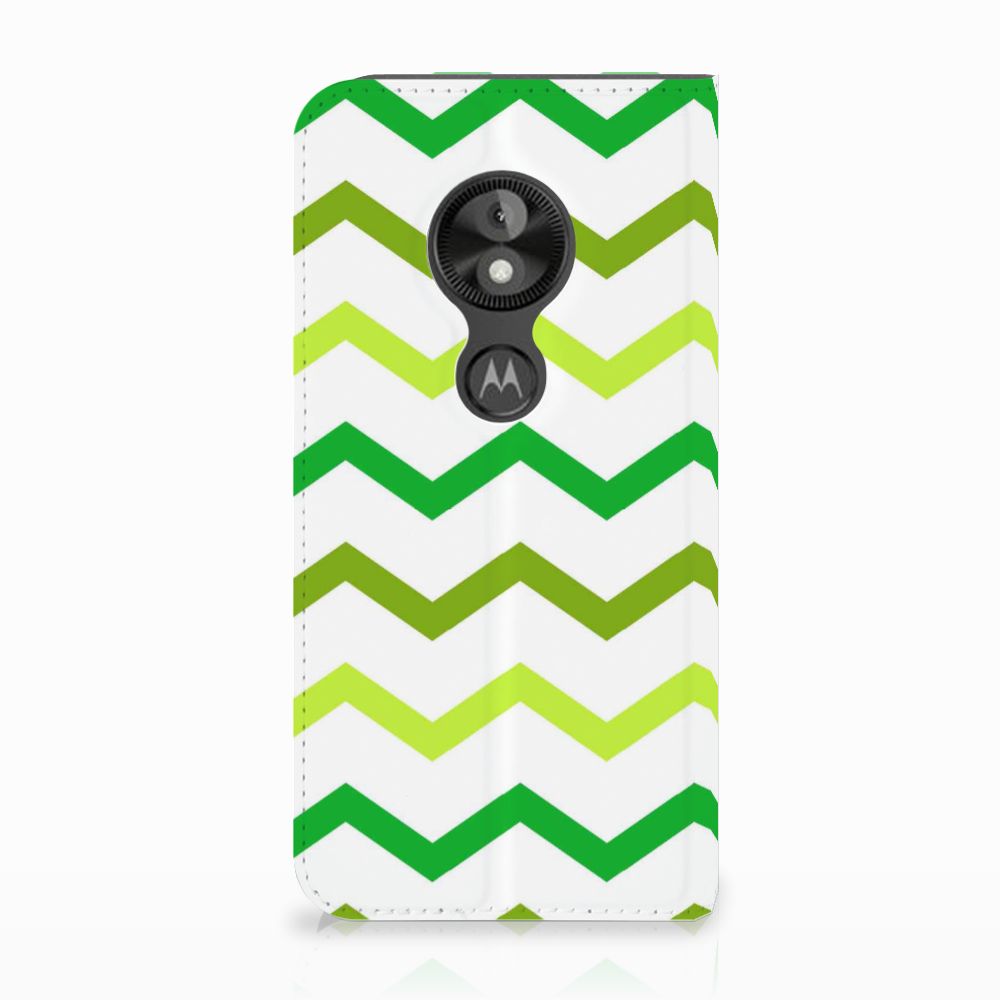 Motorola Moto E5 Play Hoesje met Magneet Zigzag Groen