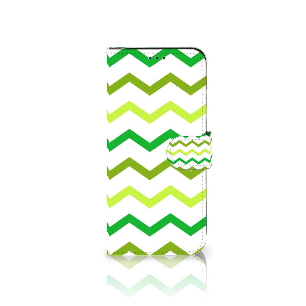 Samsung Galaxy A30 Telefoon Hoesje Zigzag Groen