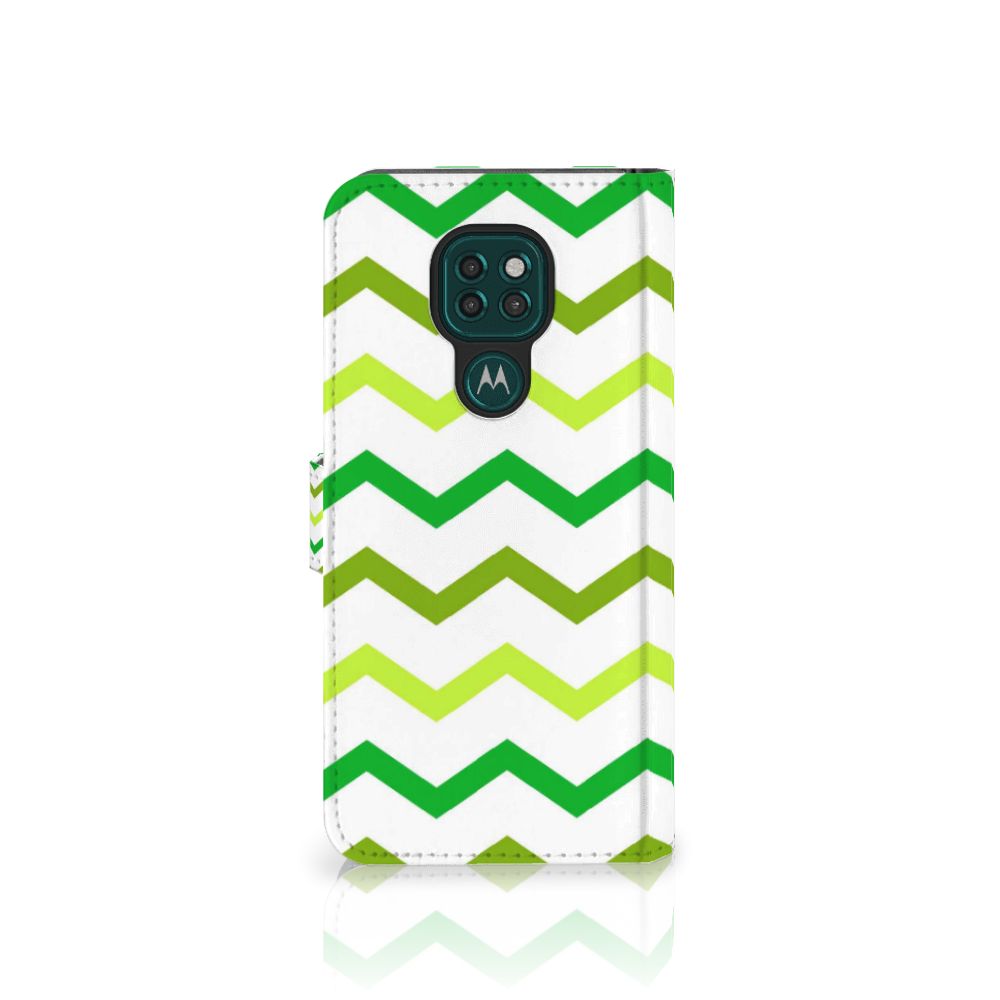 Motorola Moto G9 Play | E7 Plus Telefoon Hoesje Zigzag Groen