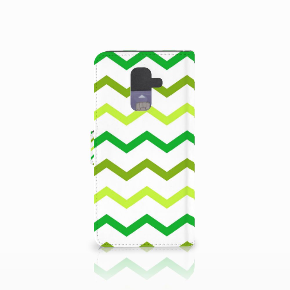 Samsung Galaxy A6 Plus 2018 Telefoon Hoesje Zigzag Groen