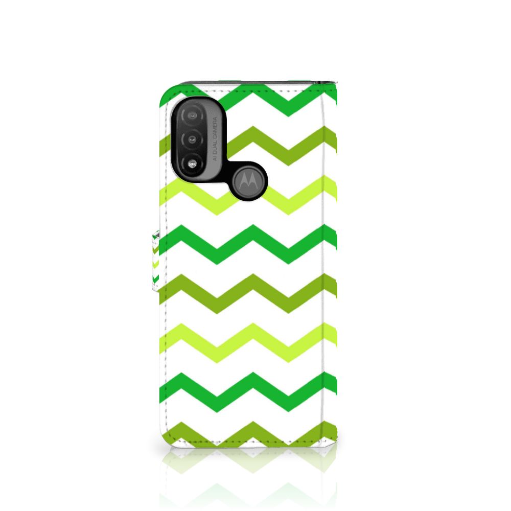 Motorola Moto E20 | E30 | E40 Telefoon Hoesje Zigzag Groen