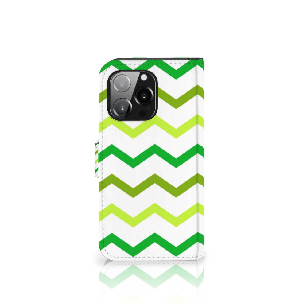 iPhone 13 Pro Telefoon Hoesje Zigzag Groen
