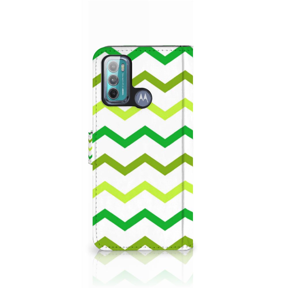 Motorola Moto G60 Telefoon Hoesje Zigzag Groen