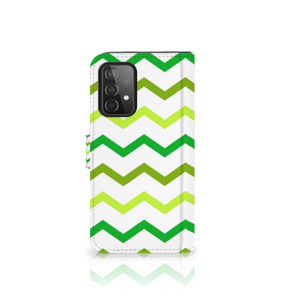 Samsung Galaxy A52 Telefoon Hoesje Zigzag Groen
