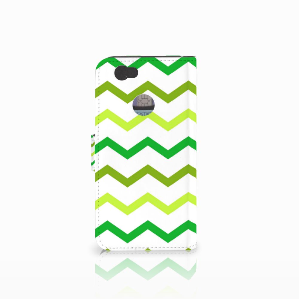Huawei Nova Telefoon Hoesje Zigzag Groen