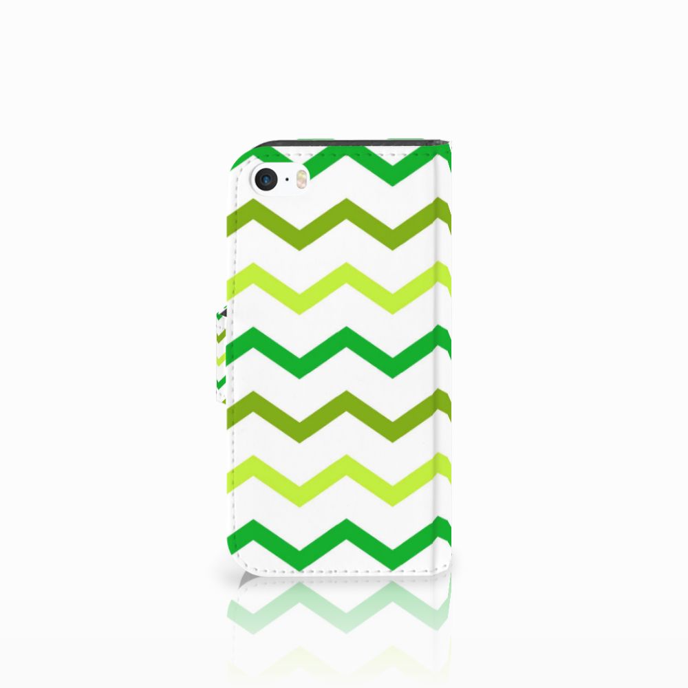 Apple iPhone 5 | 5s | SE Telefoon Hoesje Zigzag Groen