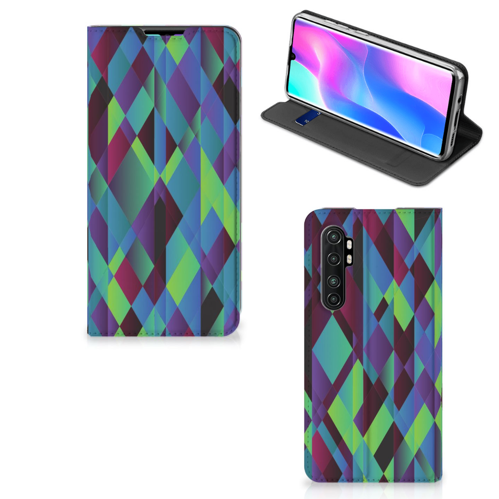 Xiaomi Mi Note 10 Lite Stand Case Abstract Green Blue