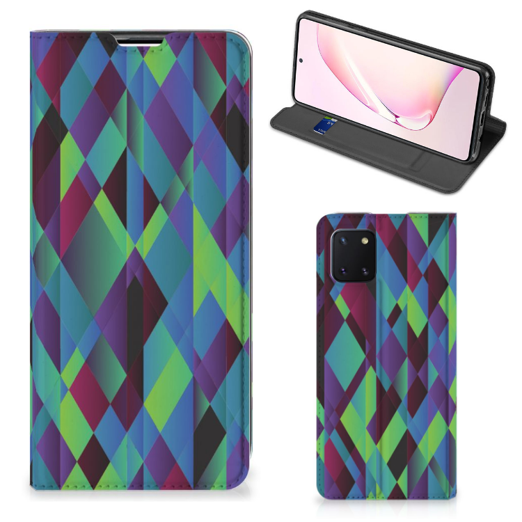Samsung Galaxy Note 10 Lite Stand Case Abstract Green Blue