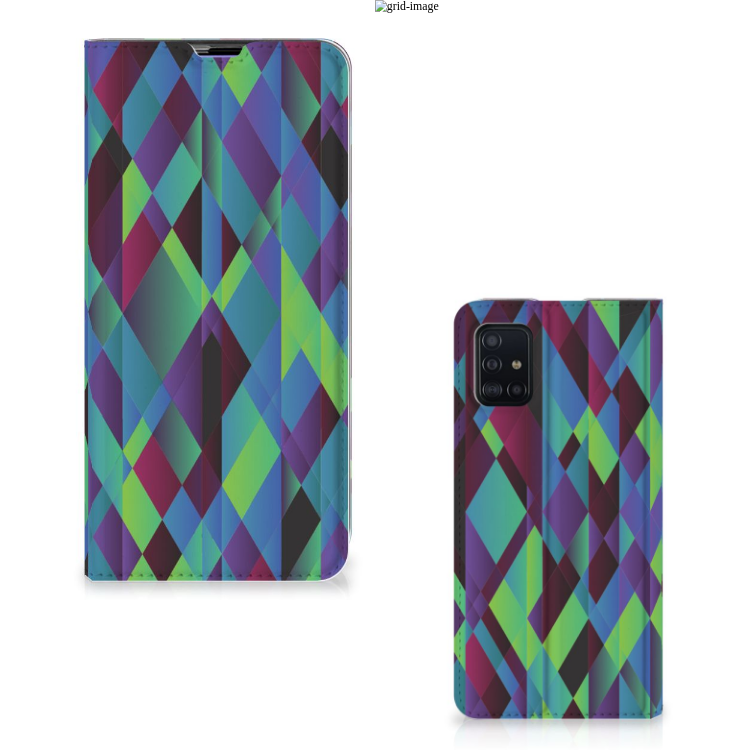 Samsung Galaxy A51 Stand Case Abstract Green Blue