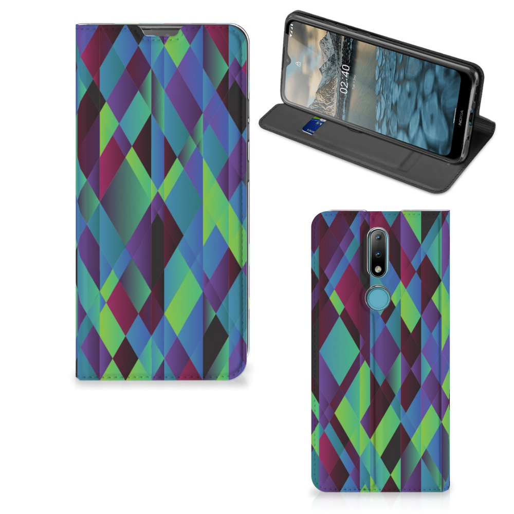 Nokia 2.4 Stand Case Abstract Green Blue