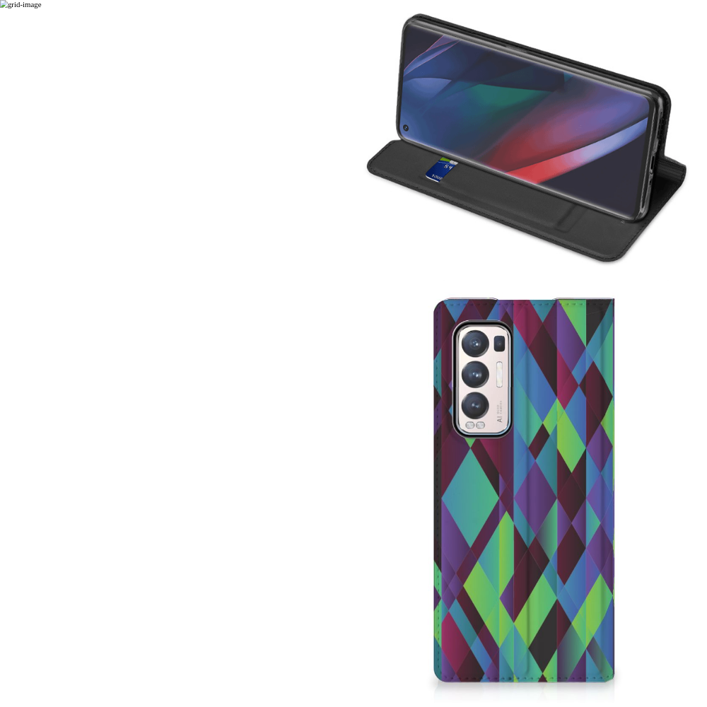 OPPO Find X3 Neo Stand Case Abstract Green Blue