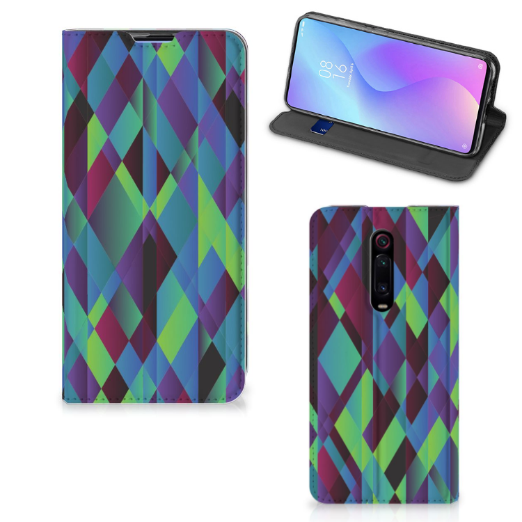 Xiaomi Redmi K20 Pro Stand Case Abstract Green Blue