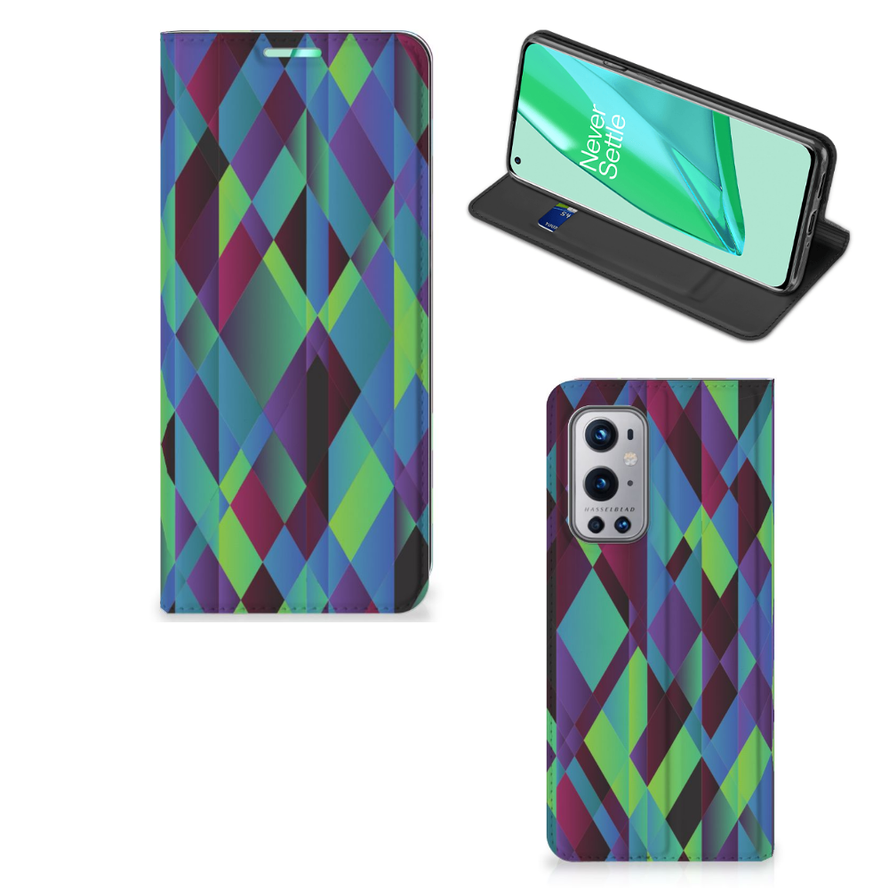 OnePlus 9 Pro Stand Case Abstract Green Blue