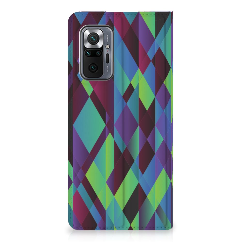 Xiaomi Redmi Note 10 Pro Stand Case Abstract Green Blue