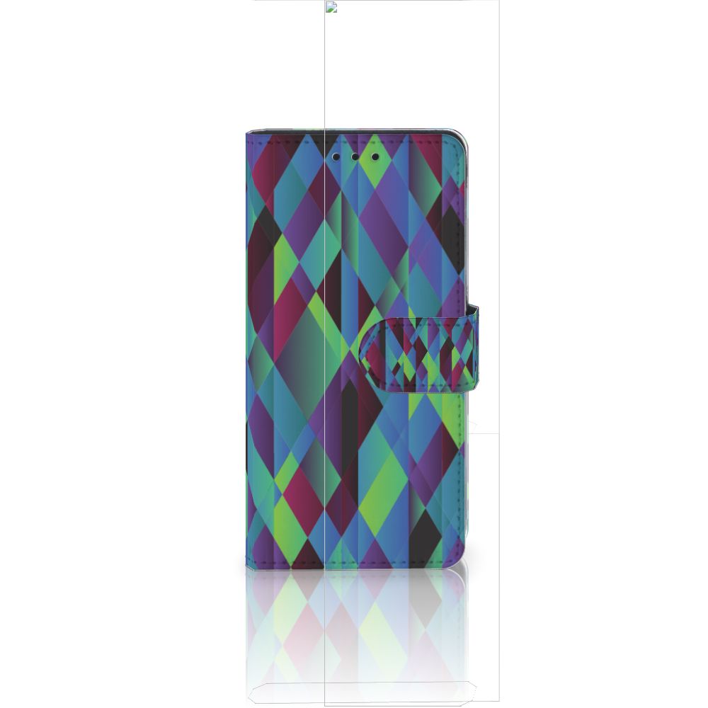 Huawei Ascend P8 Lite Book Case Abstract Green Blue