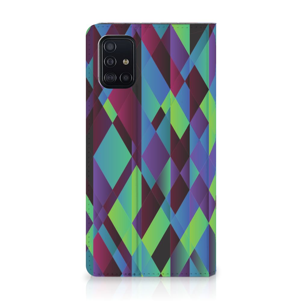 Samsung Galaxy A51 Stand Case Abstract Green Blue