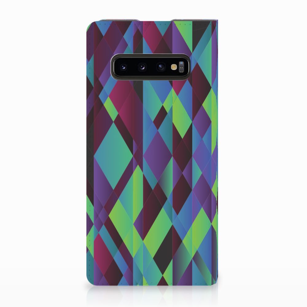 Samsung Galaxy S10 Plus Stand Case Abstract Green Blue