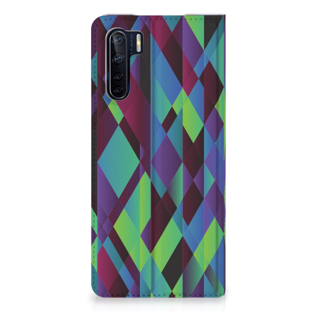OPPO Reno3 | A91 Stand Case Abstract Green Blue
