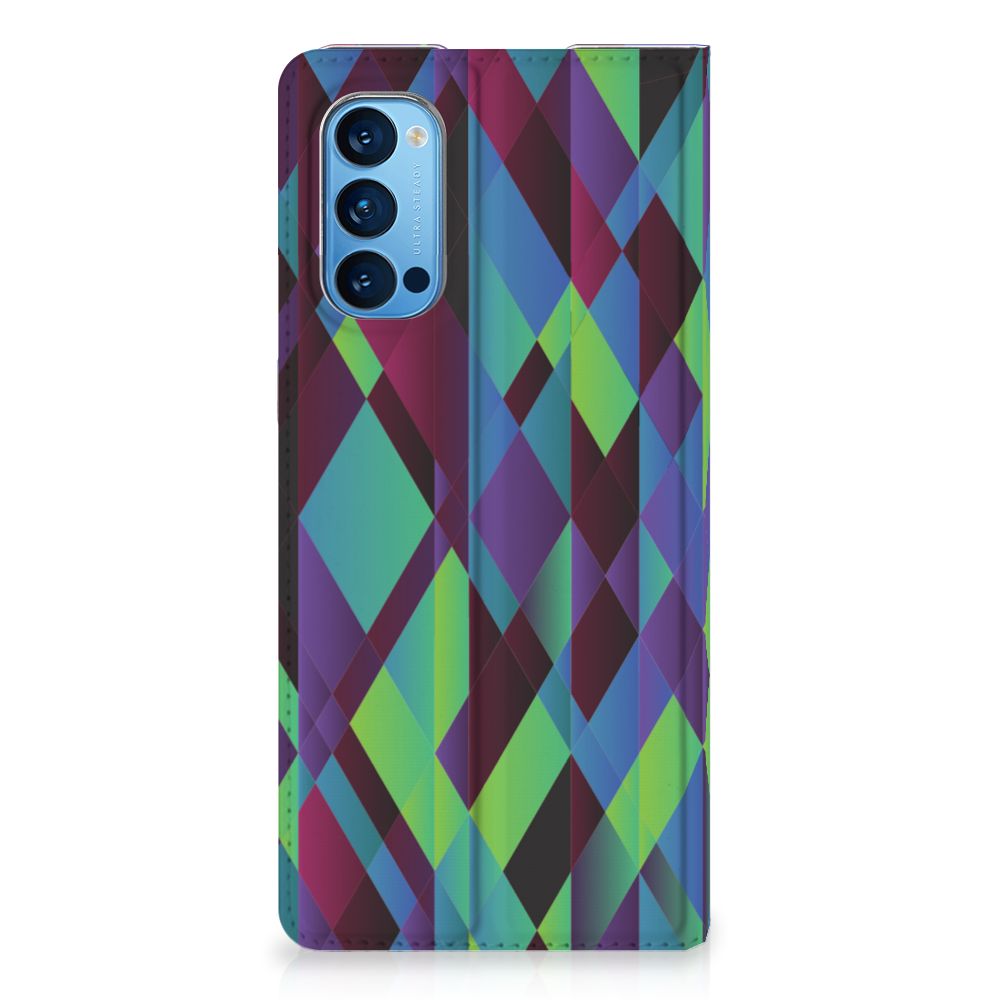 OPPO Reno4 Pro 5G Stand Case Abstract Green Blue