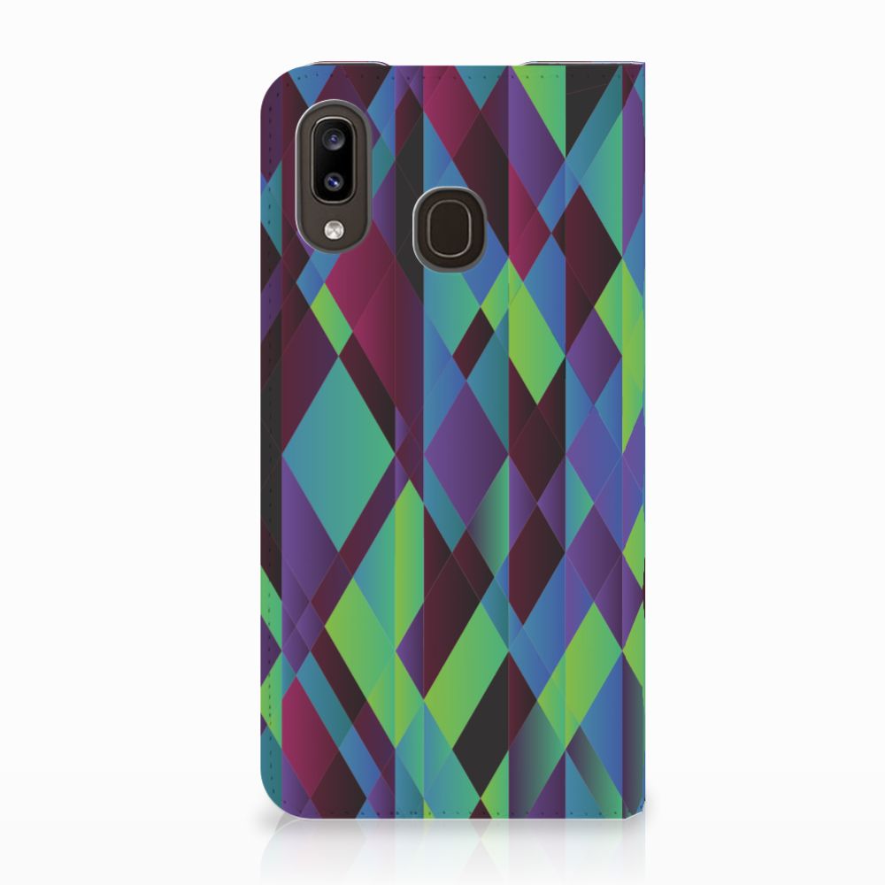 Samsung Galaxy A30 Stand Case Abstract Green Blue