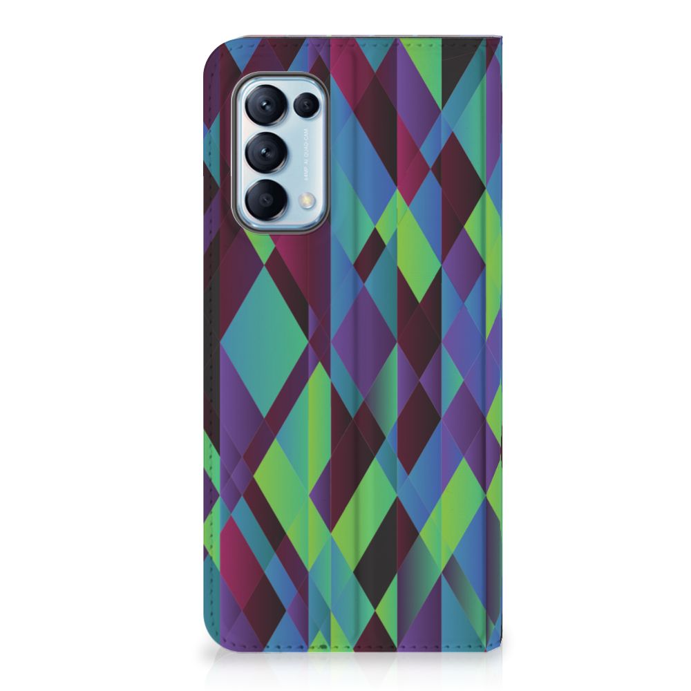 OPPO Find X3 Lite Stand Case Abstract Green Blue
