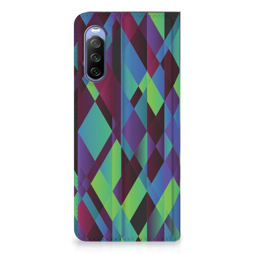 Sony Xperia 10 III Stand Case Abstract Green Blue