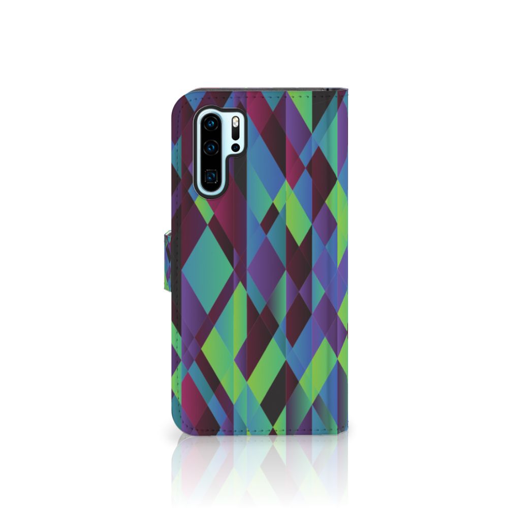 Huawei P30 Pro Book Case Abstract Green Blue