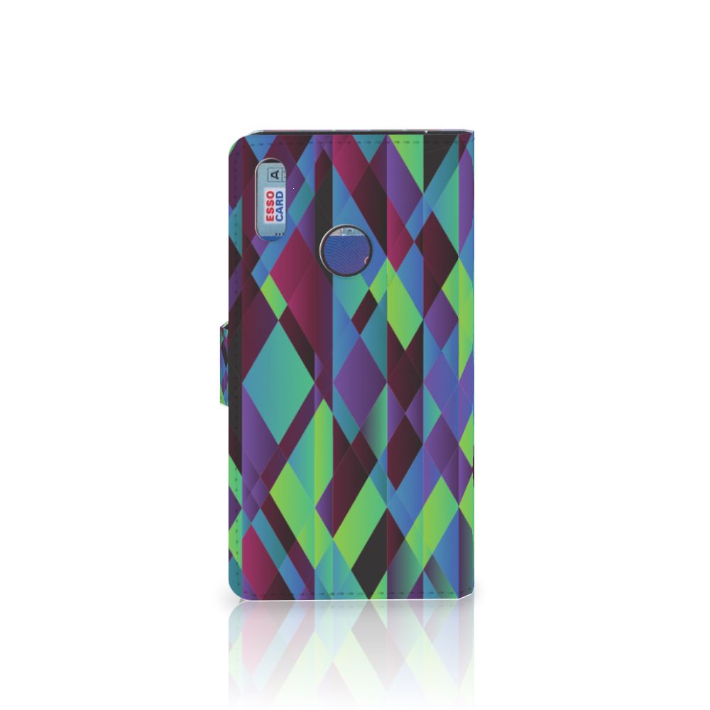 Huawei Y7 (2019) Book Case Abstract Green Blue