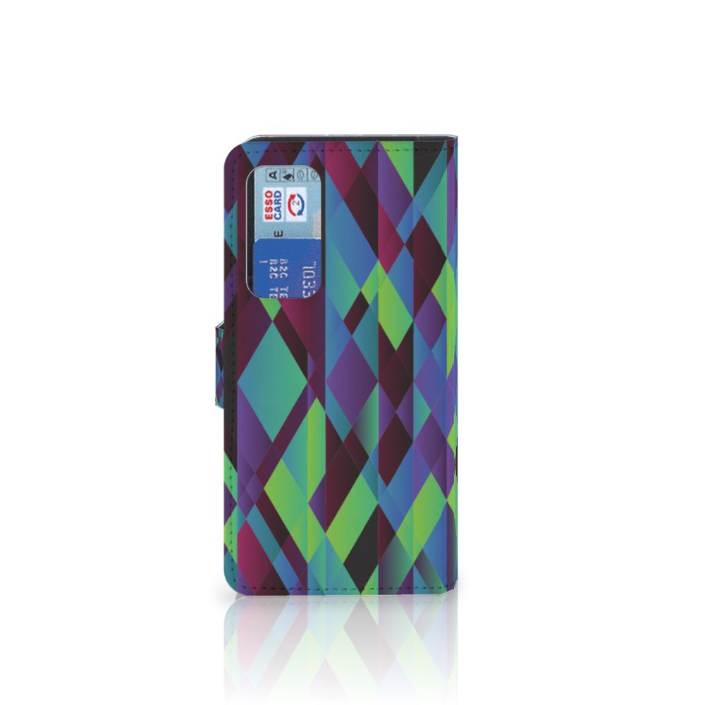 Huawei P40 Book Case Abstract Green Blue