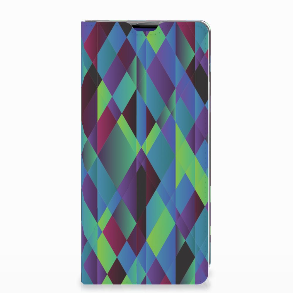 Samsung Galaxy S10 Plus Standcase Hoesje Design Abstract Green Blue