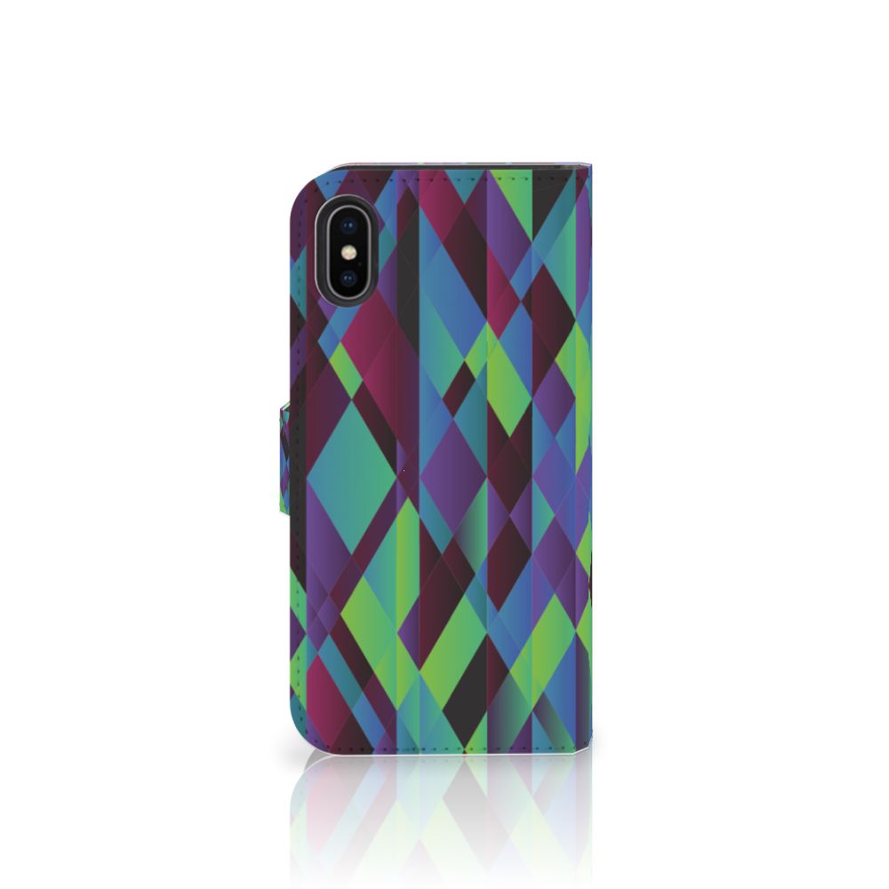 Apple iPhone X | Xs Book Case Abstract Green Blue