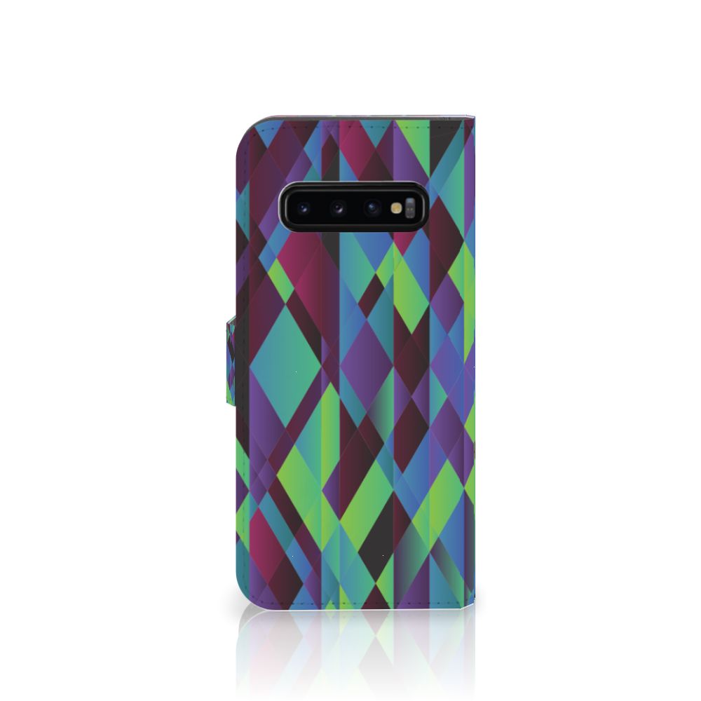 Samsung Galaxy S10 Plus Book Case Abstract Green Blue