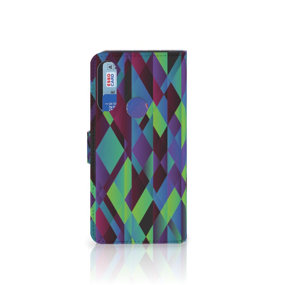 Alcatel 1S 2020 Book Case Abstract Green Blue