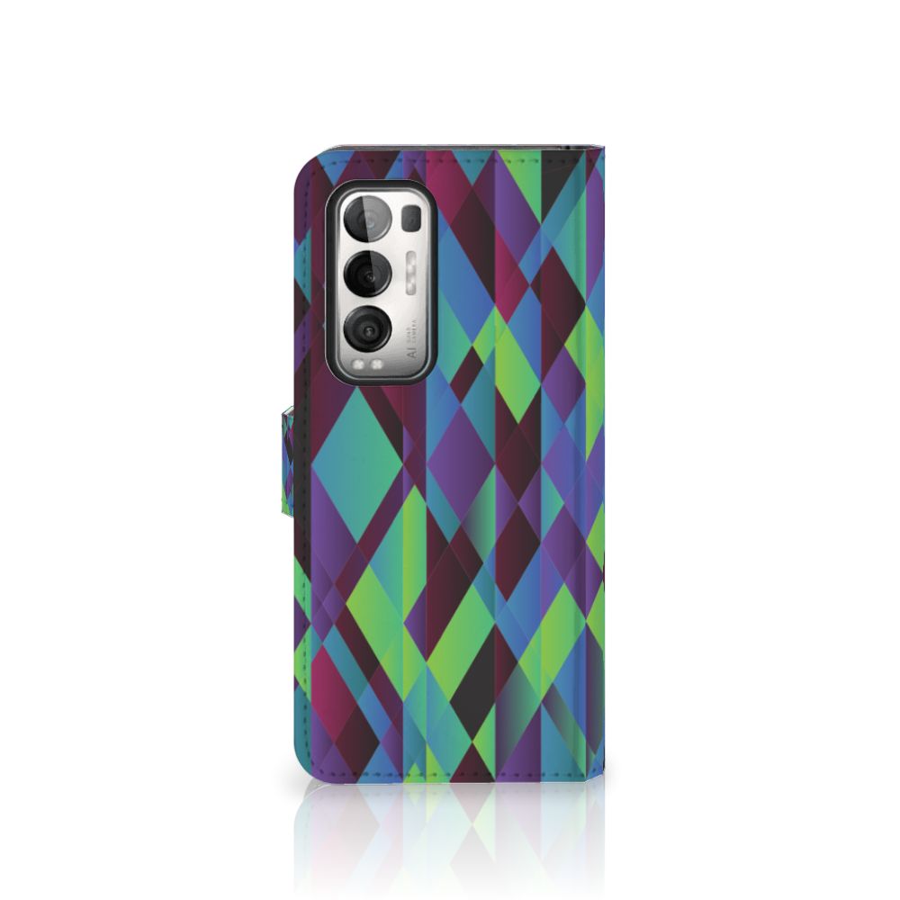 OPPO Find X3 Neo 5G Book Case Abstract Green Blue