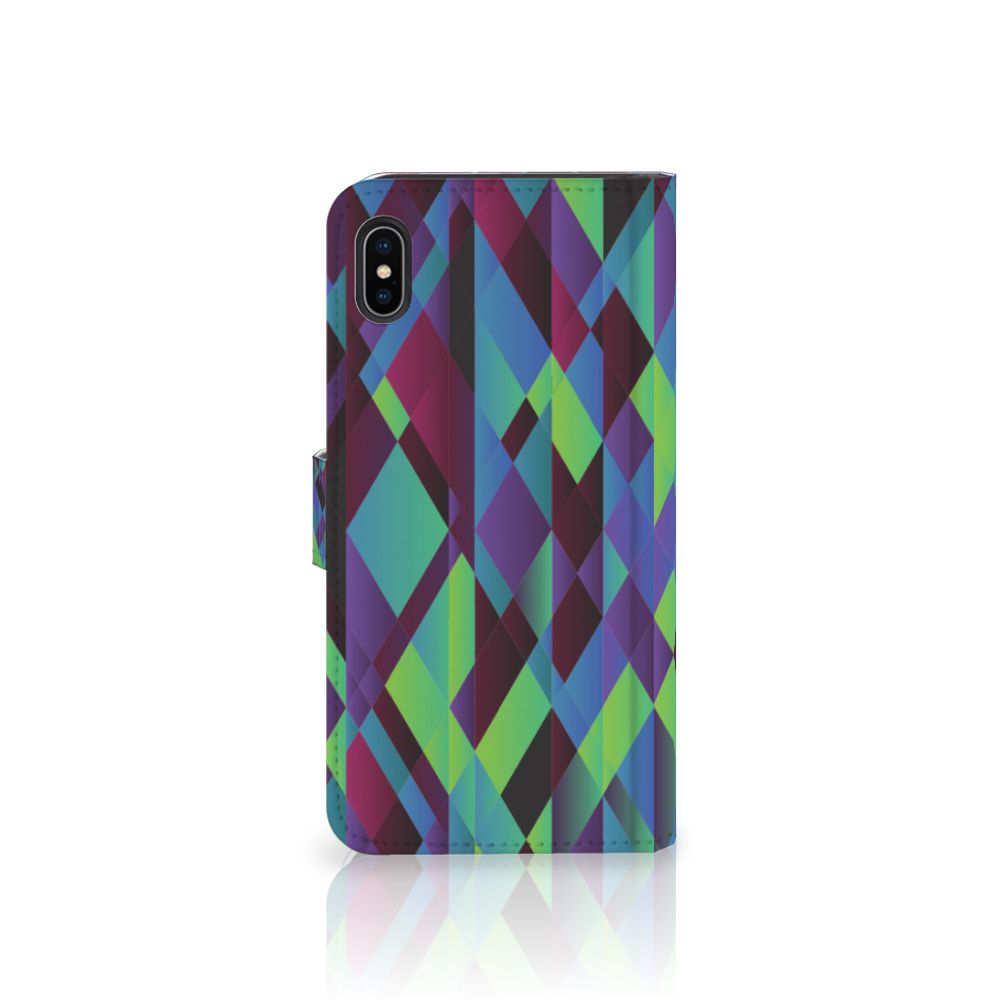 Apple iPhone Xs Max Book Case Abstract Green Blue