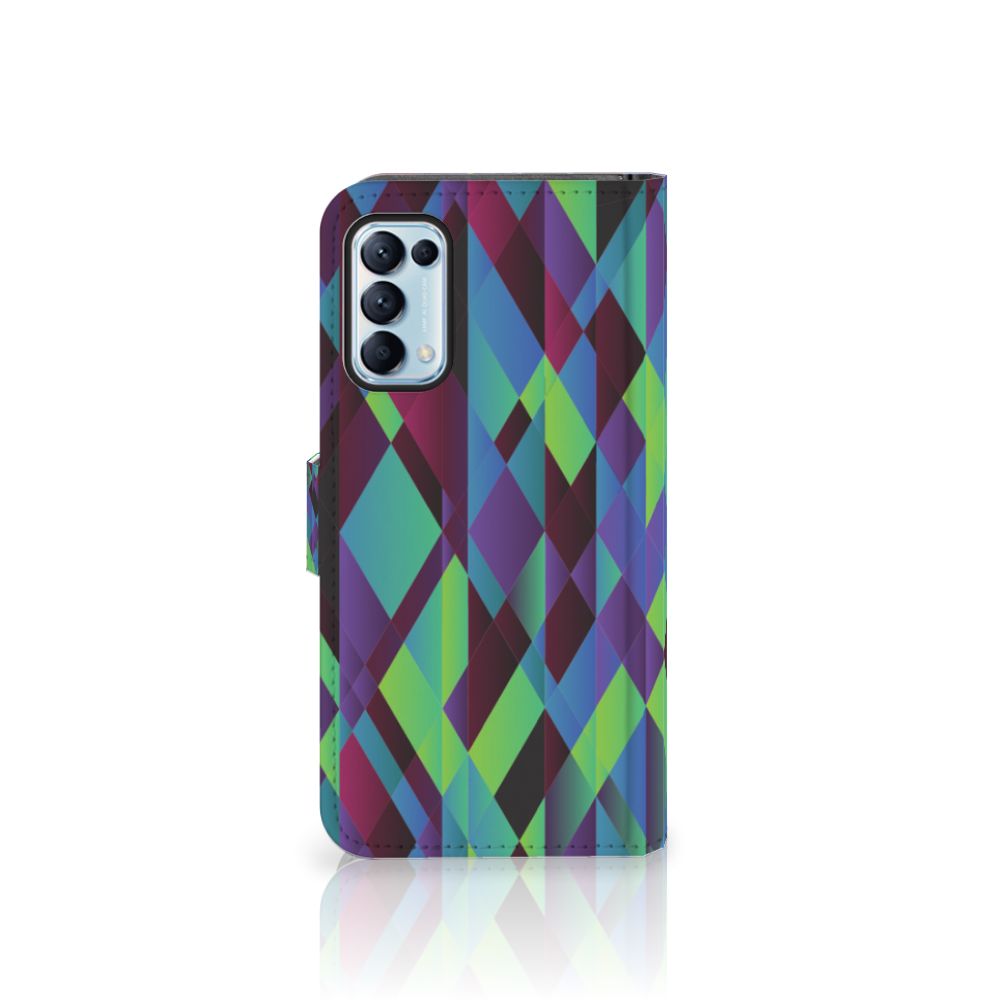 OPPO Find X3 Lite Book Case Abstract Green Blue