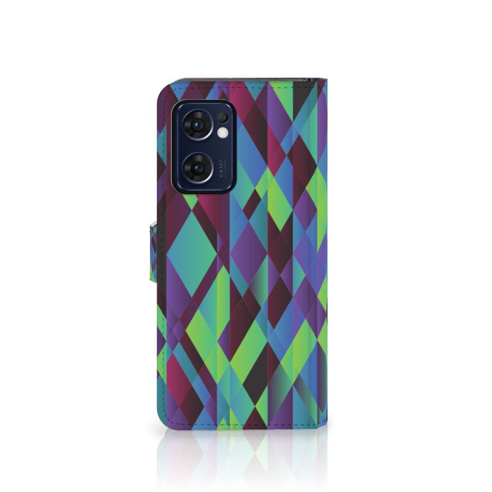 OPPO Find X5 Lite | Reno 7 5G Book Case Abstract Green Blue