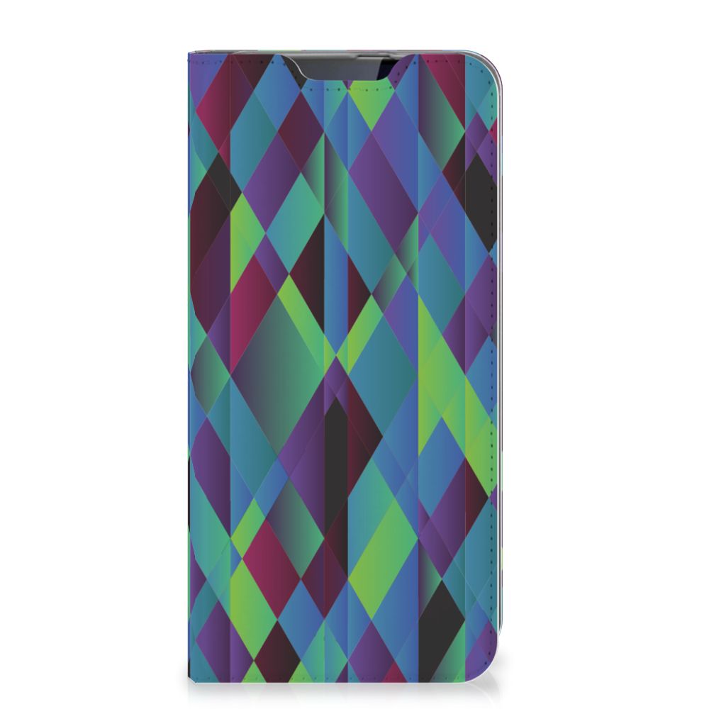 Samsung Galaxy A60 Stand Case Abstract Green Blue