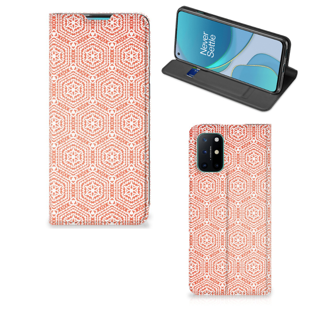 OnePlus 8T Hoesje met Magneet Pattern Orange