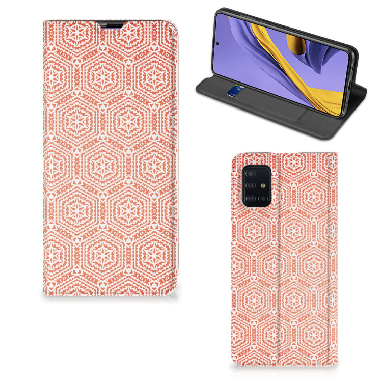 Samsung Galaxy A51 Hoesje met Magneet Pattern Orange