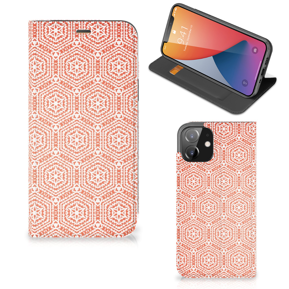 iPhone 12 | iPhone 12 Pro Hoesje met Magneet Pattern Orange