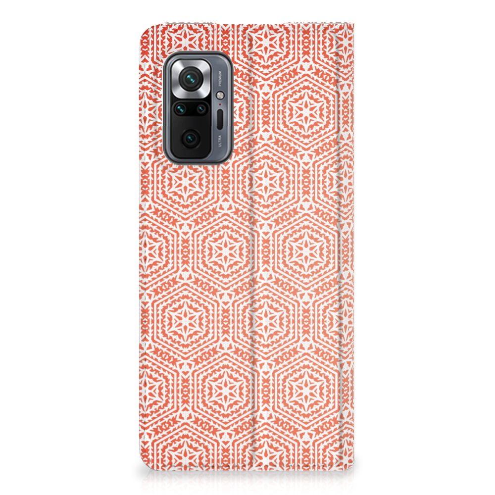 Xiaomi Redmi Note 10 Pro Hoesje met Magneet Pattern Orange
