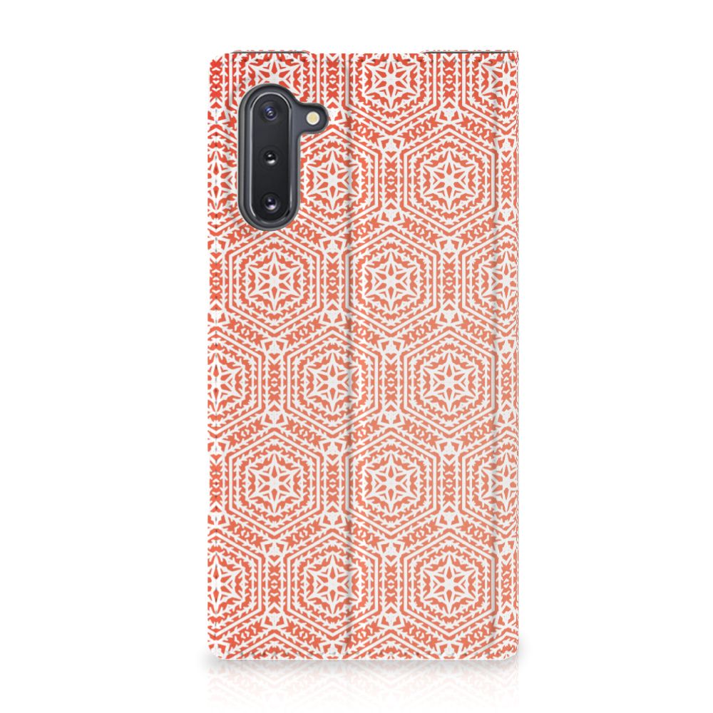 Samsung Galaxy Note 10 Hoesje met Magneet Pattern Orange