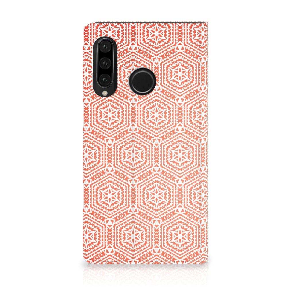 Huawei P30 Lite New Edition Hoesje met Magneet Pattern Orange